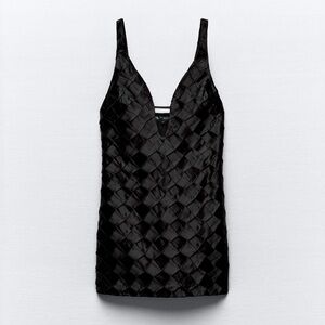 ZARA DIAMOND SATIN EFFECT PLEATED DRESS SIZE MEDIUM